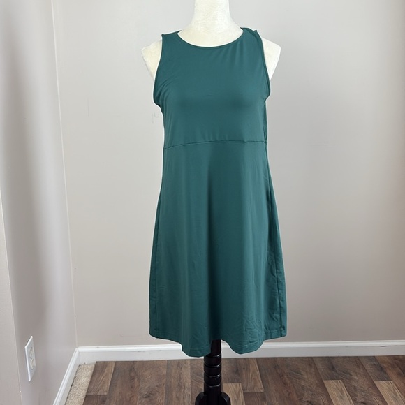 Eddie Bauer Sleeveless Tank Dress Empire Waist Stretch Green Size M - Picture 2 of 11